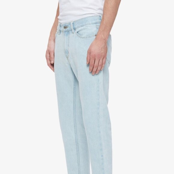 Obey Jeans NWT Mens Sz 30 New Threat Denim Slim Straight Fit Light Wash Raw Hem - Picture 3 of 13